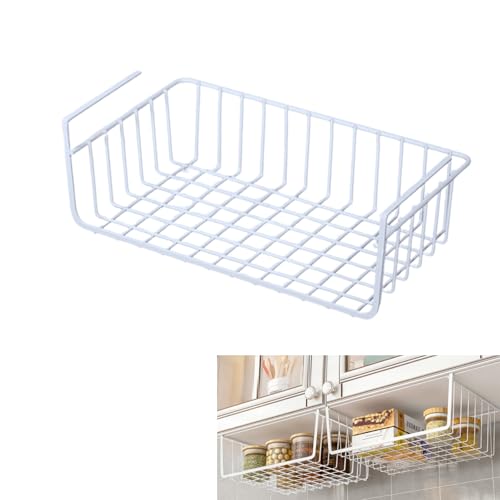 HAPPY SUGAR 吊り下げ棚 吊り下げラック 戸棚下収納ラック ストッカー ワイヤーバスケット 吊り下げ 工具不要 キッチン クローゼット