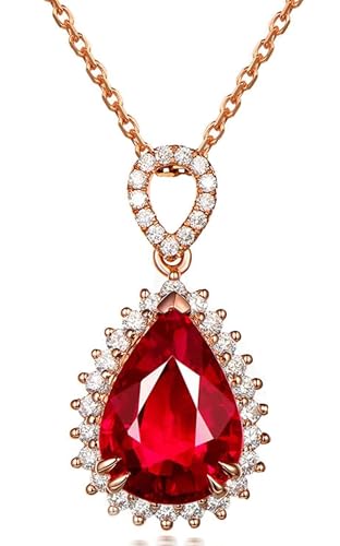 Tolldek Rose Gold 750 Halskette, Klassiker Zart Anhänger mit Turmalin...