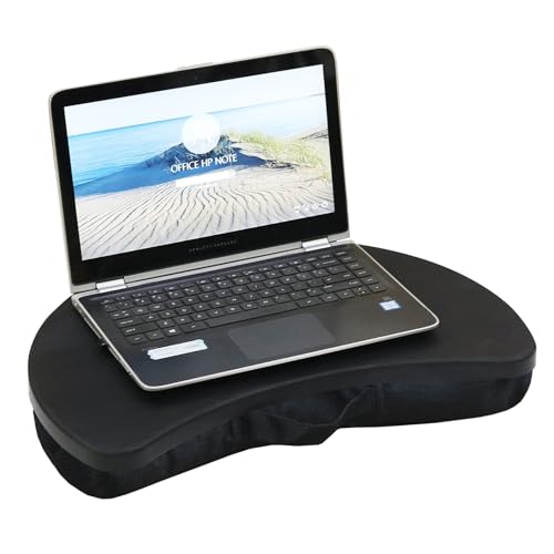 Aditya Polymers Lapboard (Black Colour) : Lap Desk/Lap Cushion/Lap Tray/Lap Table- Fits Upto 17" Laptop - Portable Multi Purpose Work Station/Sturdy Stable Work Surface for Bed Sofa Couch Travel