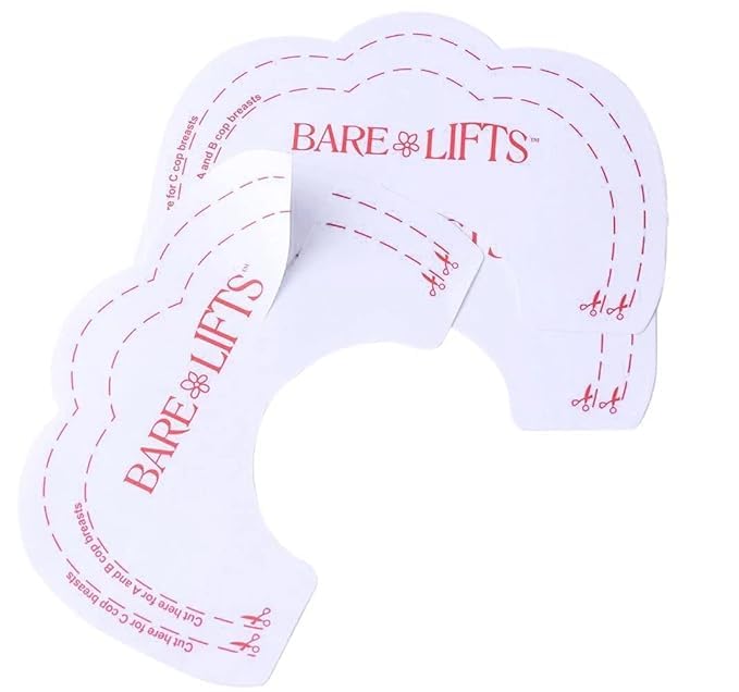 xsource Women's Instant Sagging Bare Breast Boobs Tits Lifts Adhesive Push Up Invisible Splash Proof Strapless Bra Cleavage Control Tape Stickers (Clear, Free Size)- Pack of 10-picture-48