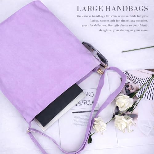 Image of Lify Women's Retro Large Size Canvas Shoulder Bag Hobo Crossbody Handbag Casual Tote - 1 Piece
