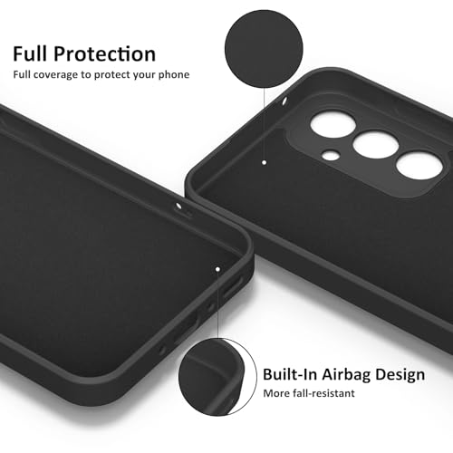 Image of Tobfit Silicone Phone Case for Samsung Galaxy A35, Durable Shockproof Phone Cover for Samsung Galaxy A35 (Black)