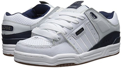 Image of Globe Mens Fusion Skate Shoes, White /Navy /Grey, 14 M US