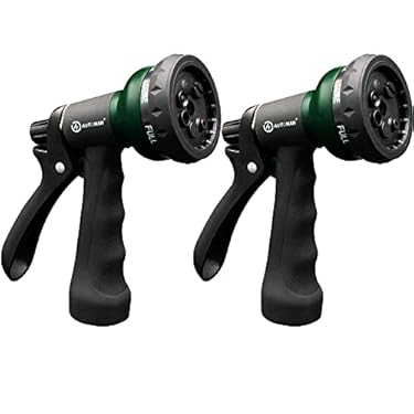 AMAZON - AUTOMAN-Garden-Hose-Nozzle-2PK,ABS Water Spray Nozzle with Heavy Duty 7 Adjustable Watering Patterns,Slip Resistant for Watering Plants,Lawn& Garden,Washing Cars,Cleaning,Showering Pets & Outdoor Fun