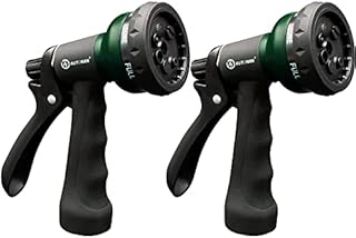 AUTOMAN-Garden-Hose-Nozzle-2PK,ABS Water Spray Nozzle with Heavy Duty 7 Adjustable Watering Patterns,Slip Resistant for Watering Plants,Lawn& Garden,Washing Cars,Cleaning,Showering Pets & Outdoor Fun