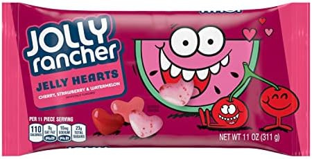 JOLLY RANCHER Assorted Fruit Flavored Jelly Hearts Candy, Valentine's Day, 11 oz Bag