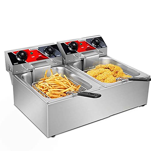 Fritteuse 10,8L Fritteuse 2500w Fritteuse Fünf-ring-edelstahl-heizrohr 60-200°c Temperatur Geeignet Für Pommes Frites…
