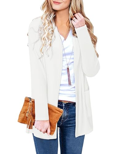 Image of ULTRANICE Cardigan Sweaters Womens Fashion 2025 Spring Lightweight Long Sleeve Casual Tops Clothes Outfits with Pockets