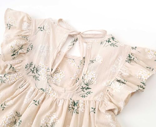 lymanchi Toddler Girl Ruffled Sleeve Dress Cotton Linen Halter Sleeveless Kid Casual Summer Sundress4