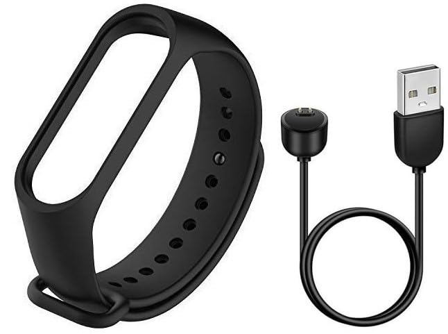 Qai Compatible With Mi Band 5 Band Strap With Magnetic USB Charging Cable Adapter Combo Pack Compatible With Mi Band 5 Band Strap Charger Combo Pack Of 2 (NOT FIT FOR ANY OTHER WATCH)-image-29