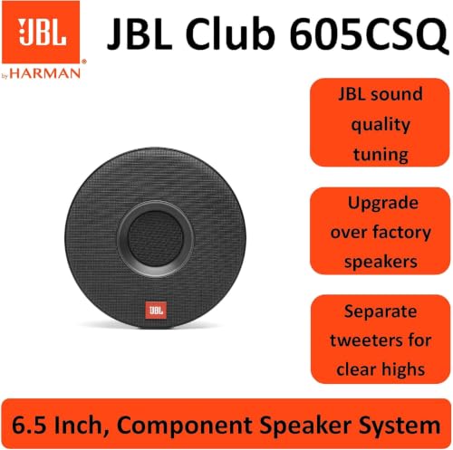 Image of JBL Club 605CSQ 2-Way Car Component Speaker System - 285 Watt Peak 95W RMS with Carbon Fiber Car Speaker, Silk Dome Tweeter and Filters