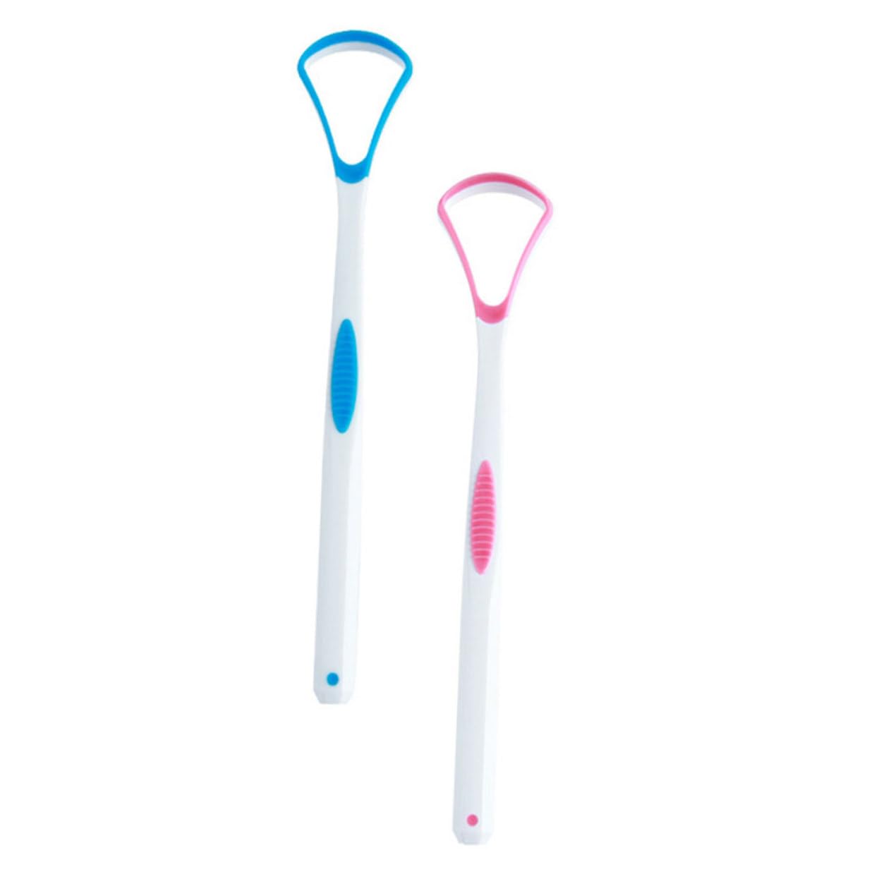 Gogogmee Oral Care Scrapers 2pcs Tpr Tongue Scraper Brush Gentle on Tongue for Fresh Breath