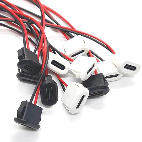 Treedix Type-c USB 3.1 Connector Jack Female USB Female Chassis Connector Waterproof Type C with Card Buckle Spare Parts Durable High Performance Replacement (2pcs in white) - Image 4