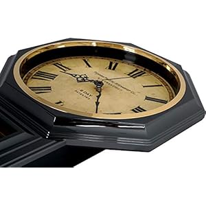 JUSTIME Traditional Schoolhouse Vintage Roman Pendulum Wall Clock Chimes Hourly with Westminster Melody. (PP-VR-GM Gun Metal) JUSTIME Traditional Schoolhouse Vintage Roman Pendulum Wall Clock Chimes Hourly with Westminster Melody PP VR GM Gun Metal