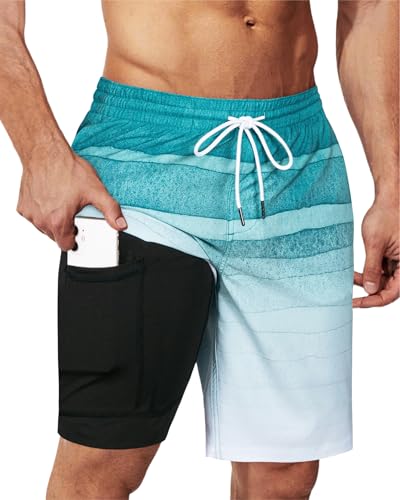 SURF-CUZ-9-Mens-Swim-Trunks-with-Compression-Liner-Bathing-Suits-2-in-1-Stretch-Zipper-Pockets-Quick-Dry SURF CUZ 9" Mens Swim Trunks with Compression Liner Bathing Suits 2 in 1 Stretch Zipper Pockets Quick Dry - Image 1