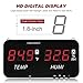 13 Inch LCD Digital Thermometer, Wall-Mounted Temperature Humidity Meter with 5m Sensor, Alarm Function, Range -20-80℃, for Indoor Industrial, Agricultural.