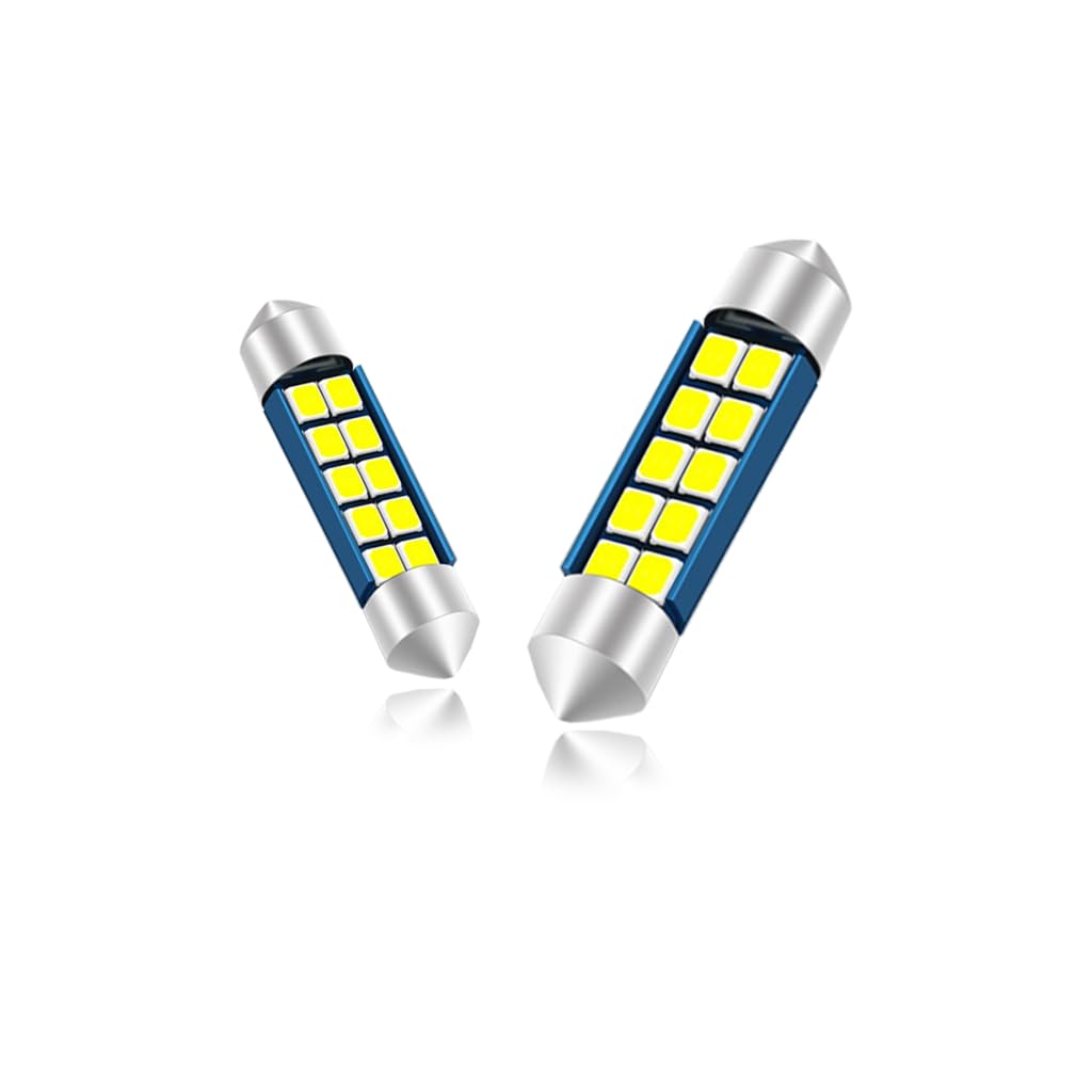 Ampoules C5W LED 39mm 38mm 12V 6000K Blanc Brillant Ampoule navette LED pour Feux de Plaque d'Immatriculation et Éclairage Intérieur de Voiture Canbus Sans Erreur 2PCS