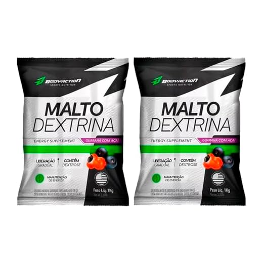 Kit 2x Maltodextrina 1kg Guaraná c/Açaí- BODYACTION