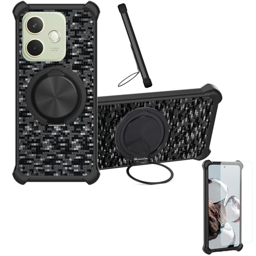 �Ή� Oppo A5 Pro 4g �P�[�X Phone Case [1�� 9H+�d�x���� �K���X�t�B����][360°��]���X�^���h�A�}�O�l�b�g��]CX-11-HEI