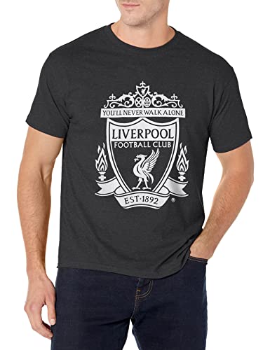 Liverpool F.C. T- Shirt Officiel Liverpool FC Mono Color Logo pour Homme, Gris chiné