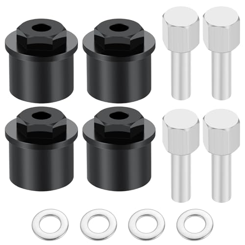 MORFUM 4Pcs Alloy 12mm Wheel Hex Hub Front Wheel Hex Adapter Extenders 15mm Offset Extension Hex Drive Adapter Combiner Coupler Conversion for 1/10 Tamiya Clod Buster 4×4×4 RC Car