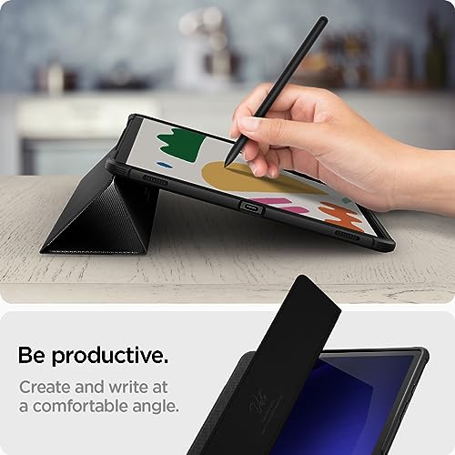 Spigen for Galaxy Tab S10 Plus Case (2024), Galaxy Tab S9 Plus Case (2023), Rugged Armor Pro Protective Tri-Fold Cover with Built-in S Pen Holder, Shock-Absorbing Carbon Fiber Design, 12.4 Inch, Black by Spigen - Used condition - Image 5
