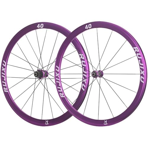 Roues vélo route 700C alu à freinage sur jante V-C et rayons plats