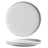 H3TF5J - Juego de placas de esmalte, microondas y lavavajillas seguro, resistente a los arañazos y al calor, presentación de alimentos creativos, vajilla de calidad reliquia (Disc 8 in White X1)