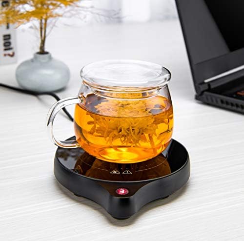 Coffee Mug Warmer Welltop Electronic Cup Beverage Warmer with 5 Adjustable Temperature (Up to 212/100) Auto Shut Off for Office Home Desk Use (Tea Water Cocoa Soup Milk), British Plug