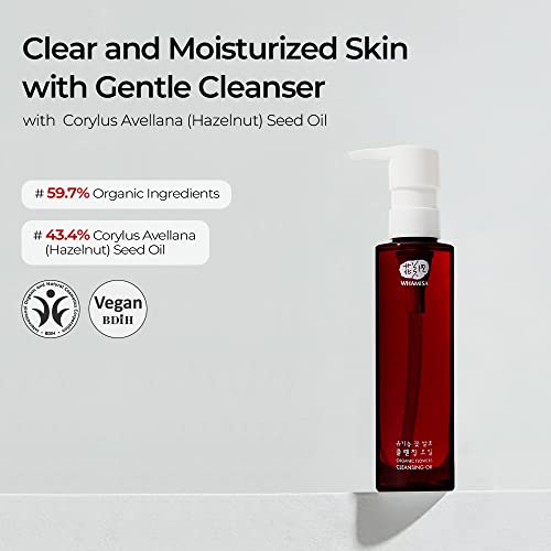 Whamisa Organic Flowers Cleansing Oil, Deep Cleansing, Moisturizing, Lightweight, Unclog Pores, Makeup Remover, Residue-Free, For Sensitive Skin, Normal To Dry Skin, 5.1 Fl. Oz / 153Ml #TOP1