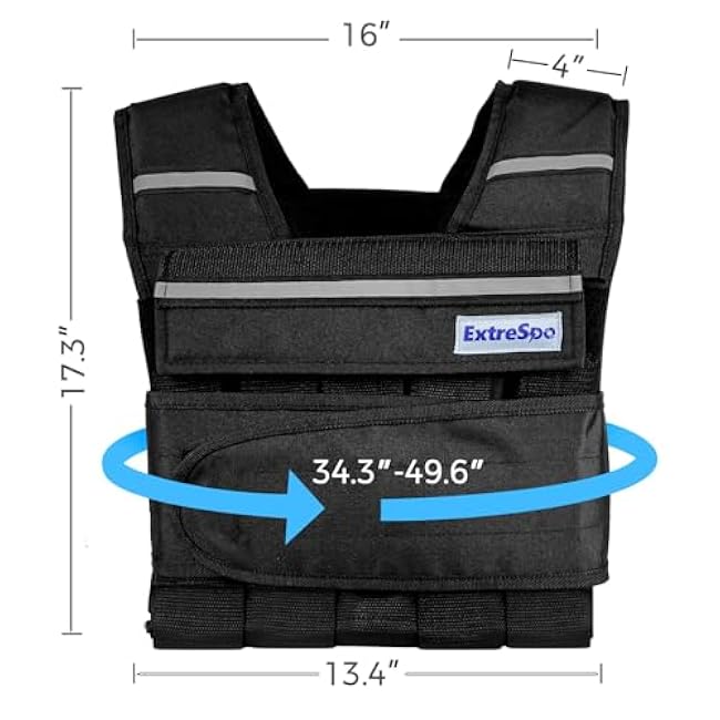 Adjustable Weighted Vest for Men Women, 40lb Rucking Weight Vests Adjustable for Running, Training Workout, Jogging, Walking
