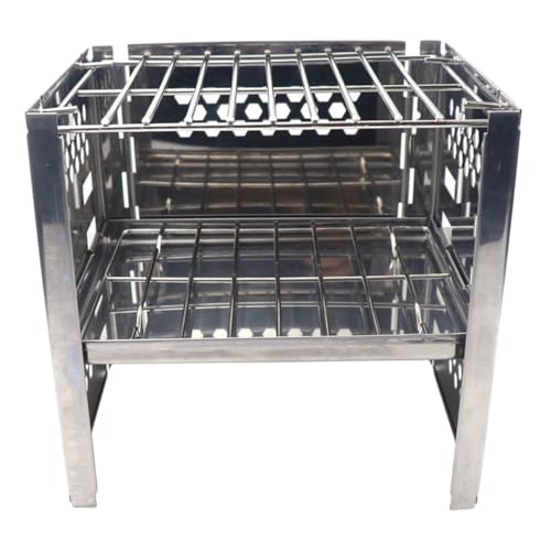 Grille double couche réglable et pliable pour réchaud nomade - 2