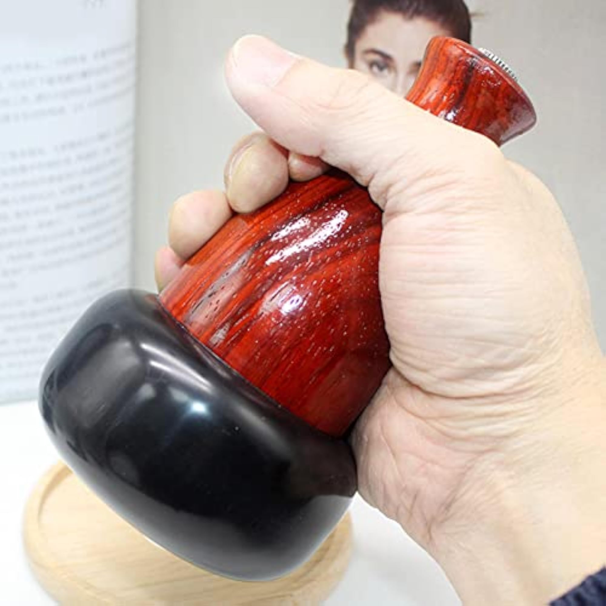 Electric Acupuncture Point Massager with Heat, Wood Finish