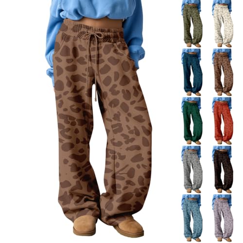 Animal Print Sweatpants Women Wide Leg Animal Print Pants with Pockets - image 1