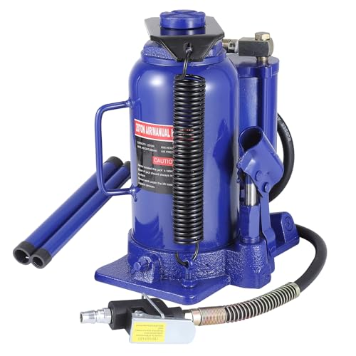 20T/40000 LBS Air Hydraulic Bottle Jack,Pneumatic Bottle Jack with Manual Hand Pump, Heavy Duty Pneumatic Bottle Jack for Industrial Engineering Car Truck RV Auto Repair