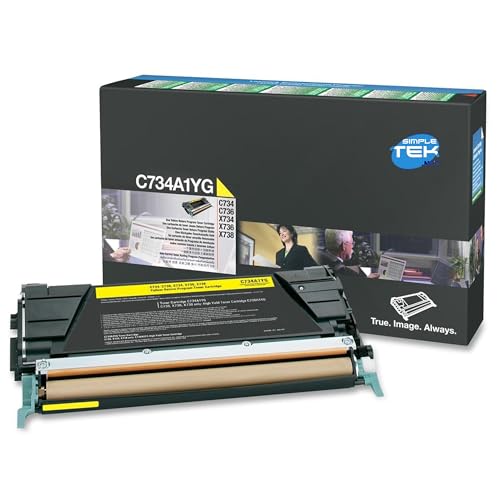 Toner jaune original C734A1YG Lexmark C734 C736 X734 X736 X738 X746