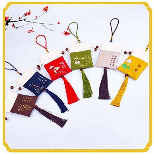 10 bolsas chinas de brocado con cordón para joyas miniatura 7