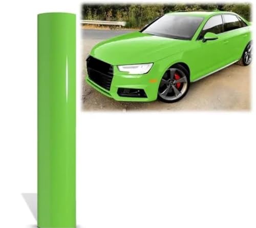 Image of CREON Wrap for Car & Bike Self Adhesive Polyvinyl Chloride Wrap Sheet Sticker & Decal Roll Film Auto Car Vehical Bubble Release (1 feet x 5 feet, Green Glossy Wrap)