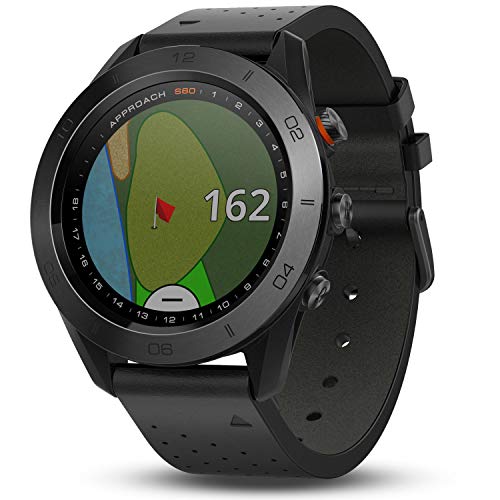 Garmin Approach S60, Premium GPS Golf Watch with Touchscreen Display and Full Color CourseView Mapping, Black w/ Leather Band