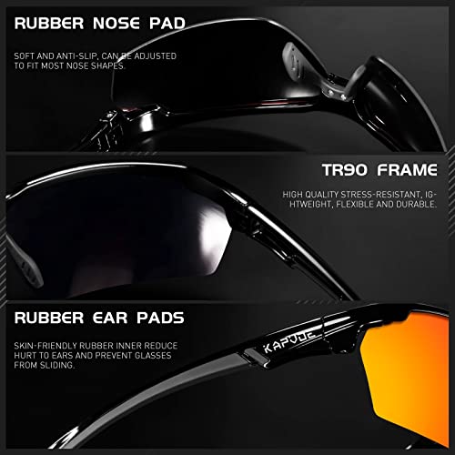 KAPVOE Sports Sunglasses Polarized Cycling Glasses Baseball Running Mountain Bike Triathlon Golf MTB for Men Women - K87 - Image 4