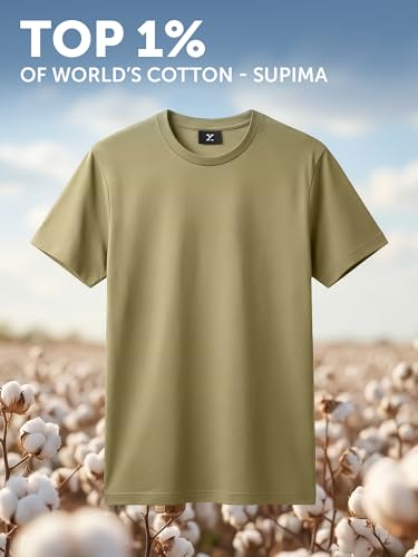 Image of XYXX Men's Iconique Solid Supima Cotton Slim Fit T-Shirt | Super Soft Half Sleeve Tshirts with Superior Colour Retention