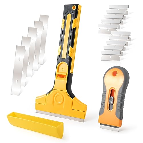 Image of Gomake Razor Blade Scraper Tool Wall Paint Window Glass Scraper with Extra Razor Blades for Sticker,Glue,Paint,Adhesives Removal,Glass Top Stove Cleaning