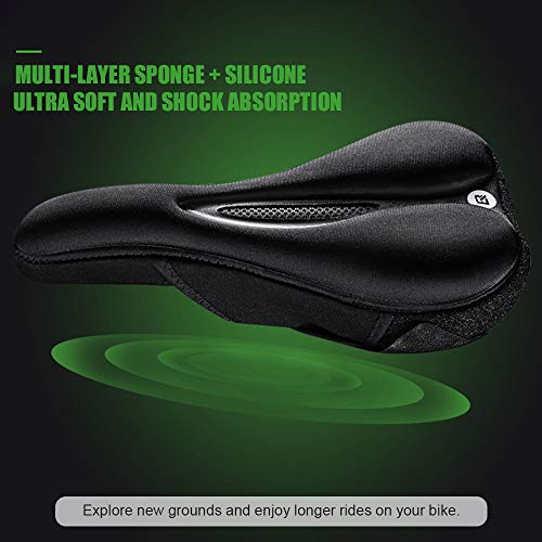 Andoer Capa de selim de bicicleta acolchoada de silicone macio capa de assento de bicicleta respiráv