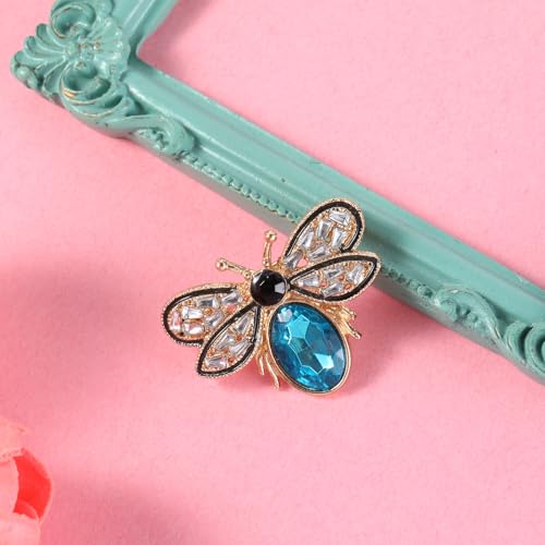 Image of Bee Brooch Pin, Honey Bee Rhinestone Pins Vintage Crystal Insect Themed Lapel Pins Stylish Accessories for Women Men Party Dating Daily