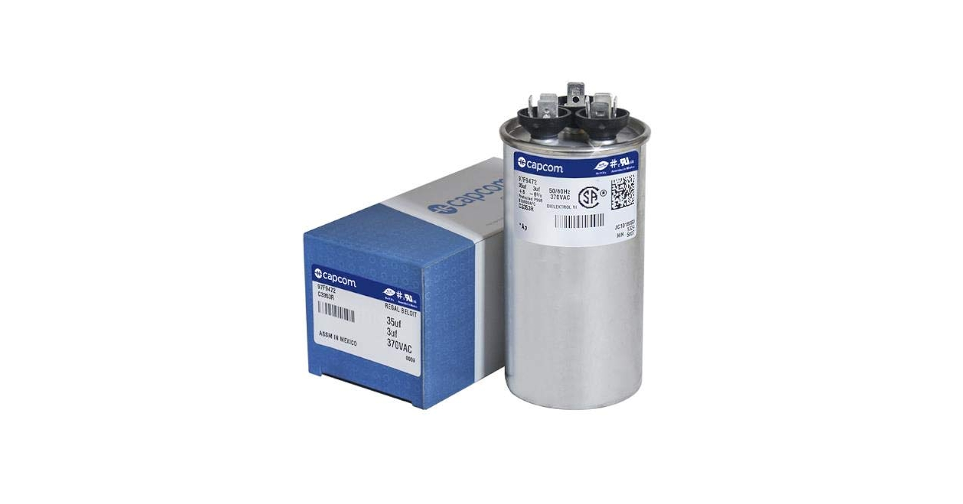 HQ1086678AX - 35 + 3 uf MFD 370 Volt VAC - Tempstar Round