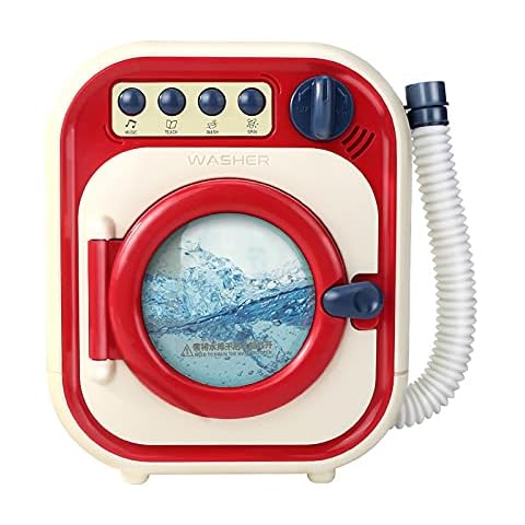 LHZMD 1 Set Simulation Washing Machine Toy Mini Electric Plastic Washing Machine Toy Kids Washing Toy for Baby Cover