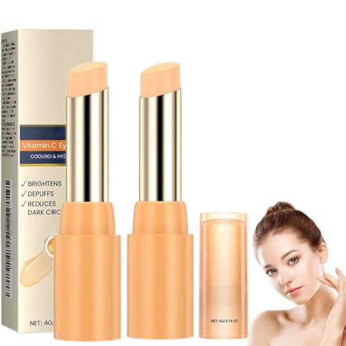 Bálsamo para ojos, bálsamo para ojos con vitamina C, barra hidratante portátil para el cuidado de los, crema antiarrugas para para mujeres y hombres, reduce ojeras (2 piezas)