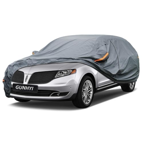 Image of GUNHYI Premium Car Cover Custom Fit Lincoln MKT, 16 Layers Heavy Duty Car Cover Waterproof All Weather with Zipper Door for Sun Rain Snow Dust Uv Protection