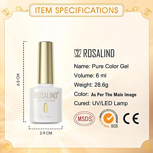 Image of ROSALIND UV Gel Polish Soak Off 6ML Nailpolish Pure Color Nail Gel Bright For Nail Polish Art Design Need LED /UV Lamp to Cure (PX034)