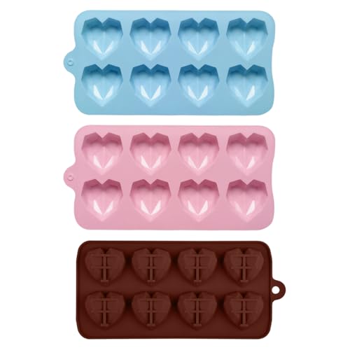Moules En Forme De Cœur 3 Pièces, Moules À Chocolat, Silicone, Accessoires De Pâtisserie, Moules À Bonbons, Moules À Dessert
